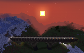 Minecraft building A Brigde Between Two Peaks