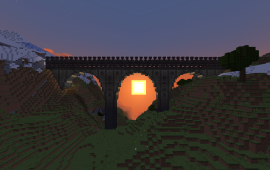 Minecraft building A Brigde Between Two Peaks