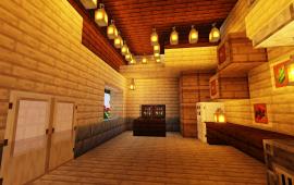 Minecraft building Modern-styled house with special features by totallynotant