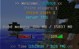 Screenshot of Minecraft server YZ project