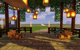 Minecraft building Modern-styled house with special features by totallynotant