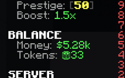 Screenshot of Minecraft server BlazeVortex