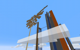 Minecraft building Hyrule logo at TheDarkBH base