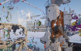 Minecraft building Griefed Vulcanian community base
