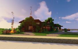 Minecraft building Modern-styled house with special features by totallynotant