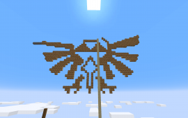 Minecraft building Hyrule logo at TheDarkBH base