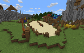 Minecraft building Jousting area at spawn